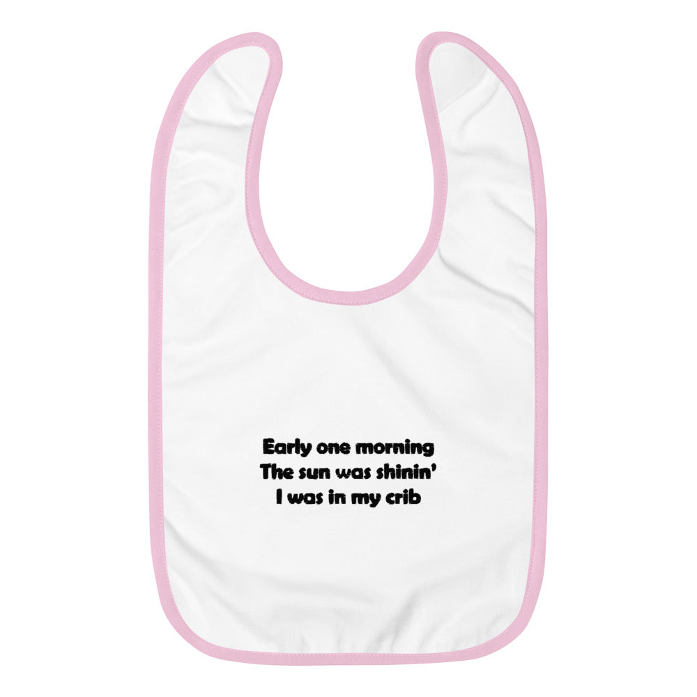 Mozart Lyrics Embroidered Baby Bib