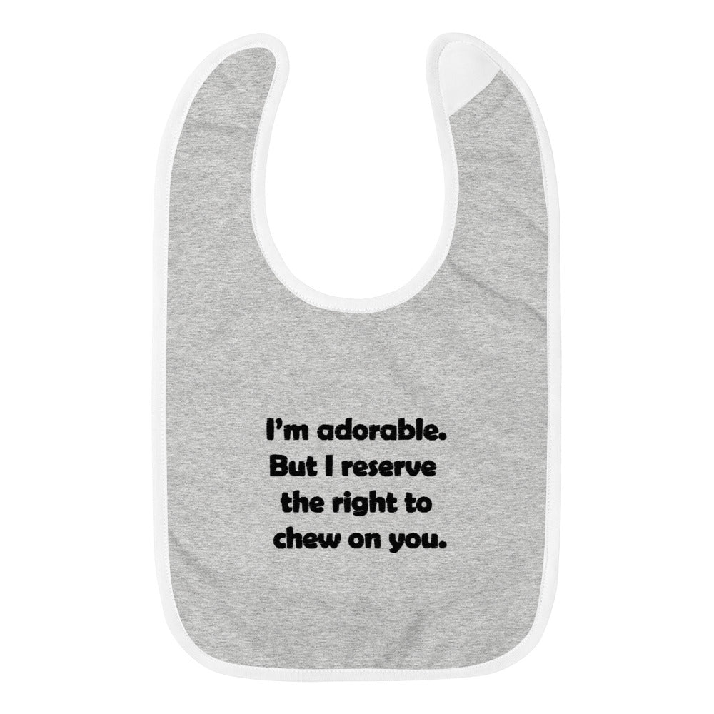I'm Adorable Embroidered Baby Bib