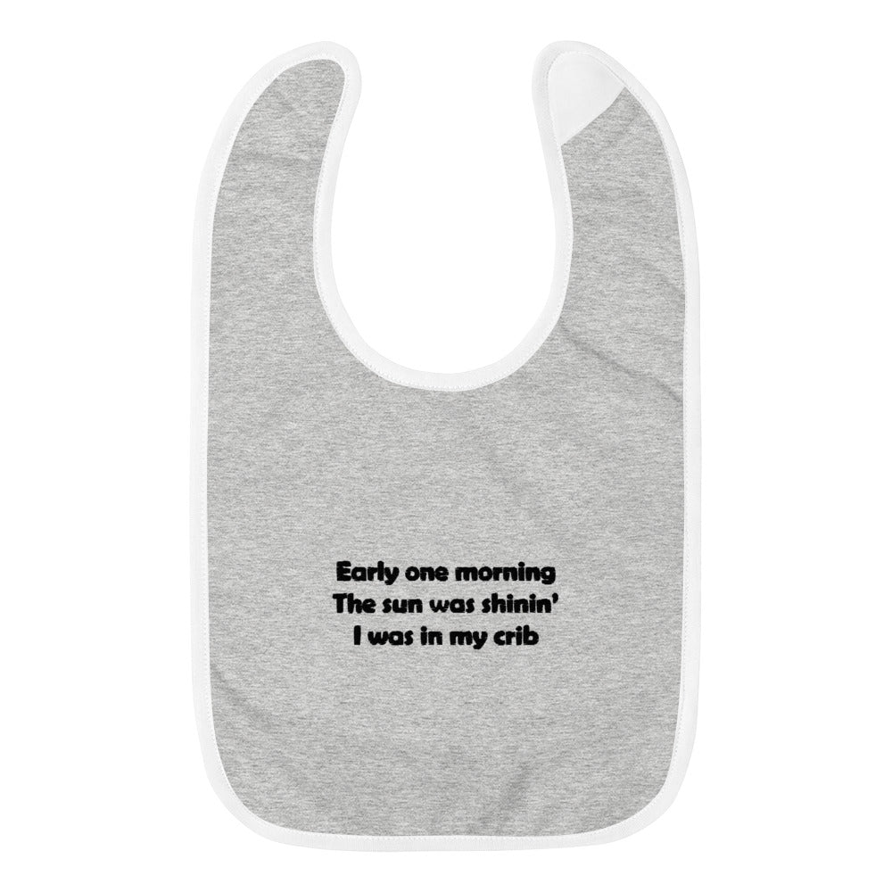 Mozart Lyrics Embroidered Baby Bib