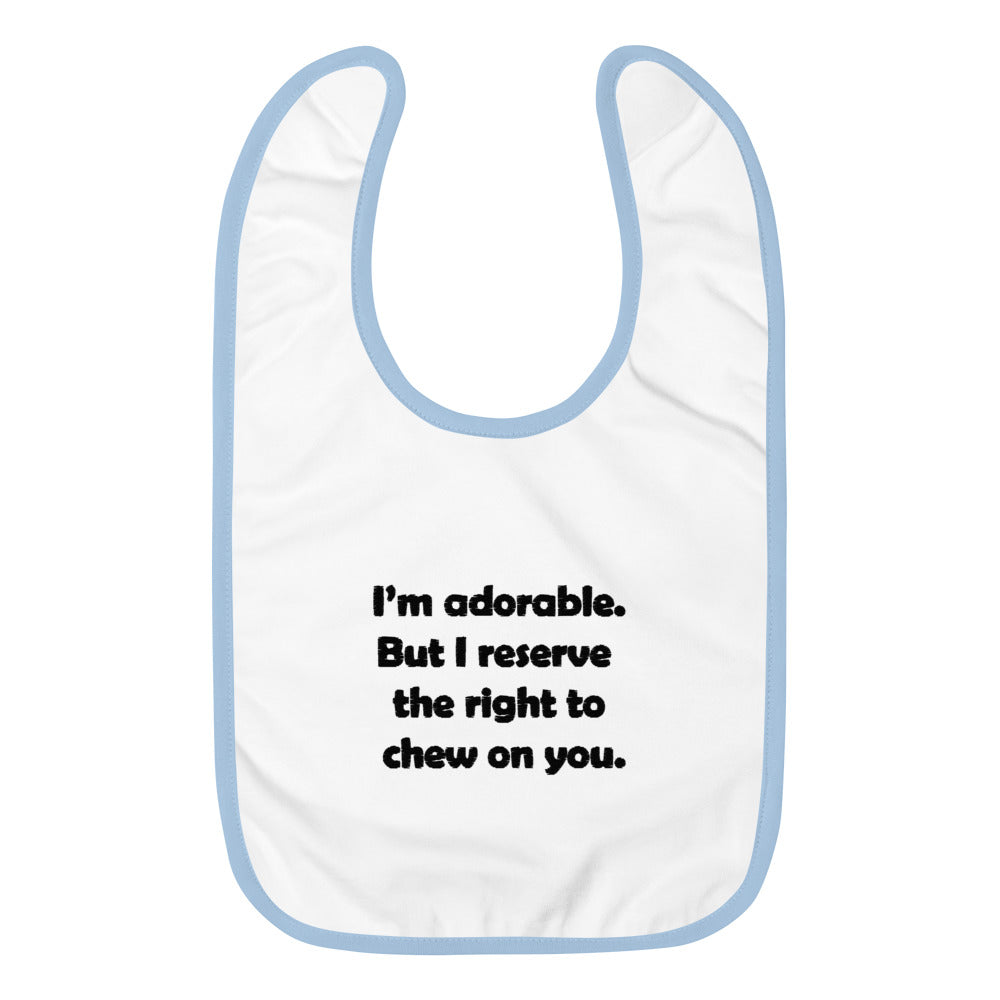 I'm Adorable Embroidered Baby Bib