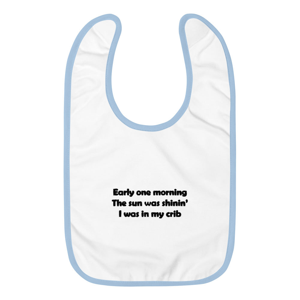 Mozart Lyrics Embroidered Baby Bib
