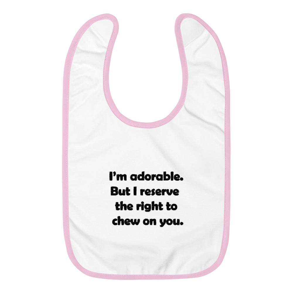 I'm Adorable Embroidered Baby Bib